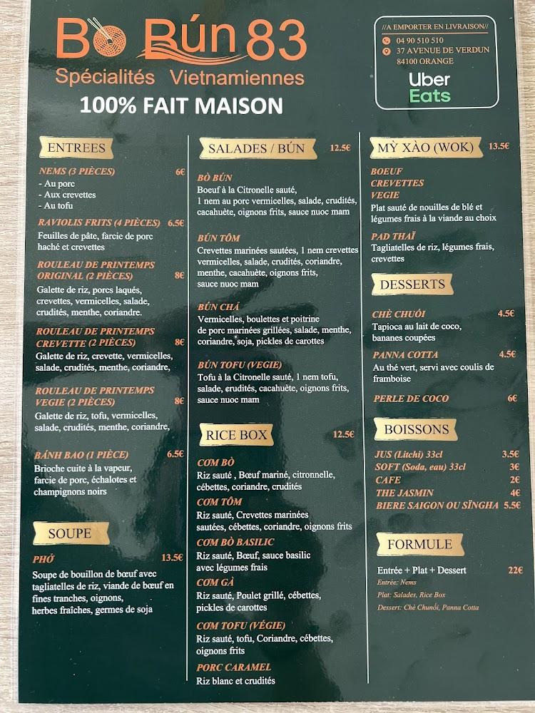 Bo bun 83 - Menu Image 1